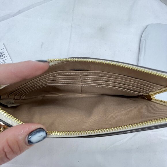 NEW COACH Women’s Double Zip Wallet with Heart Print Canvas CW969 Chalk Multi - Picture 4 of 12